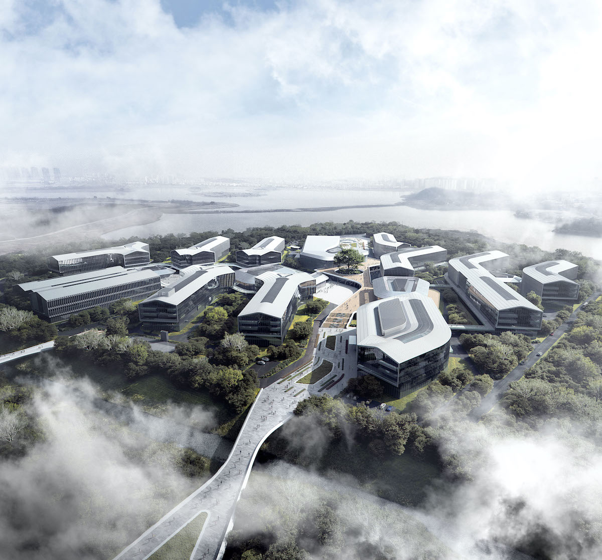 Hangzhou Alibaba DAMO Academy Nanhu Industry Park Project - Hangzhou, China. Ph © Aedas