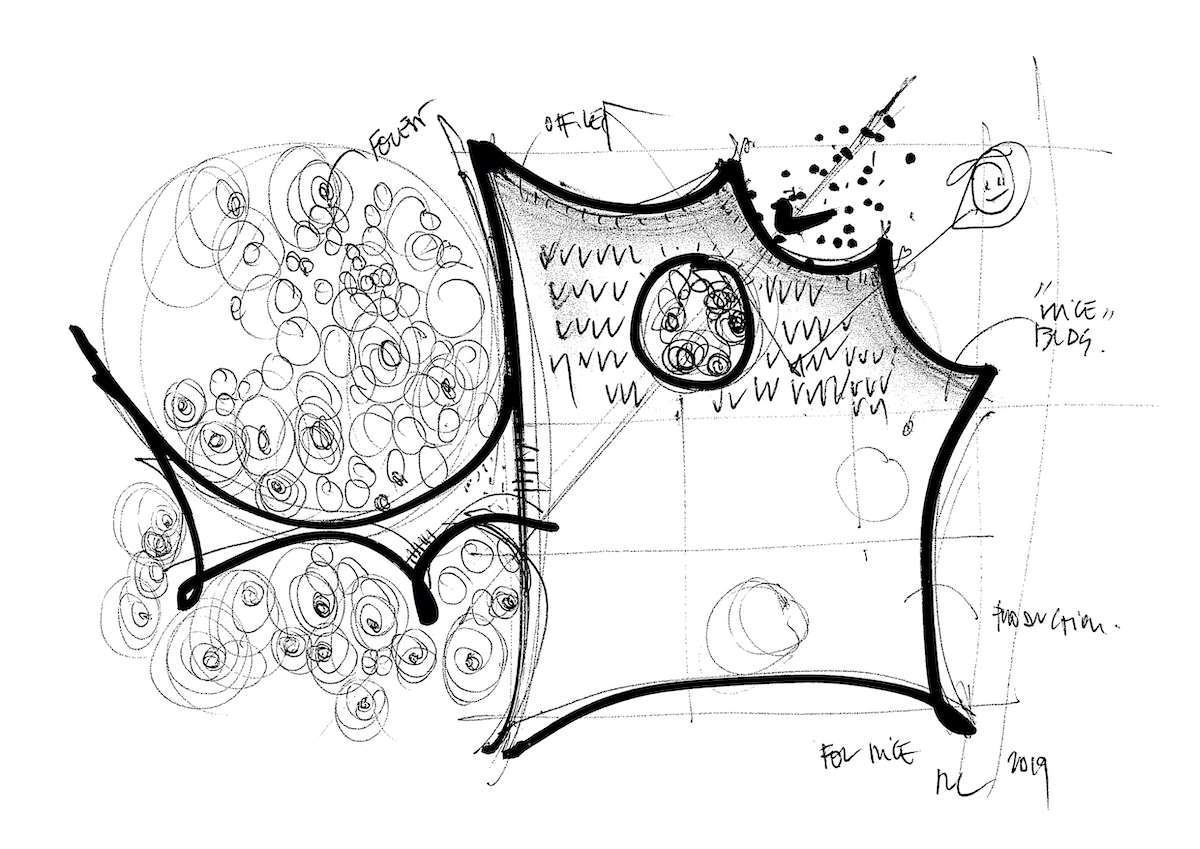 Nice Brazil. Sketch © Mario Cucinella Architects