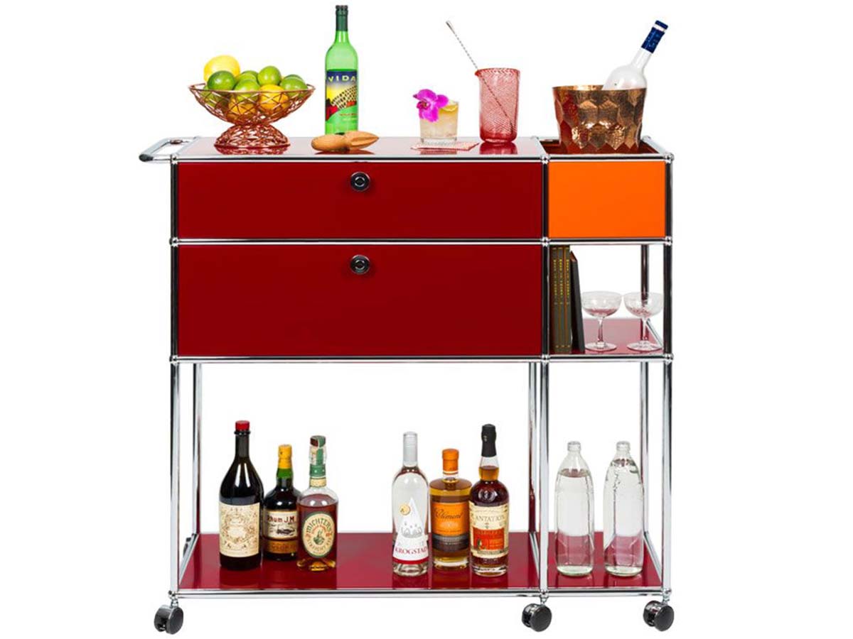 USM Haller Bar Cart – Red version by Ivy Mix - Photo © Lauren Coleman